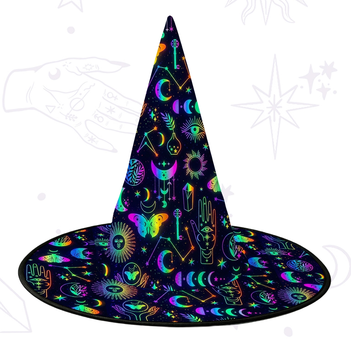 Purplehecate Blacklight Butterfly Witch Hat