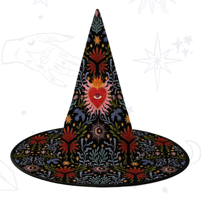 Purplehecate Sacred Flame Heart Witch Hat