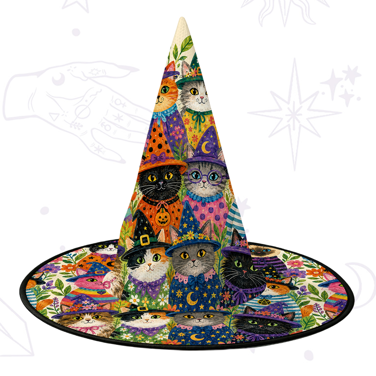 Purplehecate Witchy Meow-Meow Gathering Witch Hat