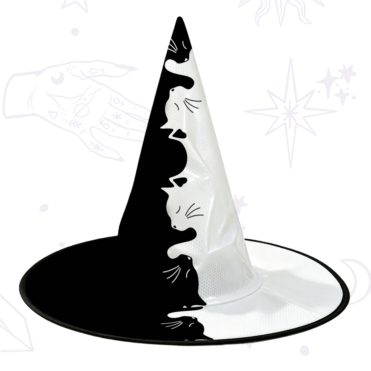 Purplehecate Yin Yang Cat Lover Witch Hat