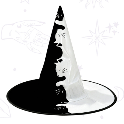 Purplehecate Yin Yang Cat Lover Witch Hat