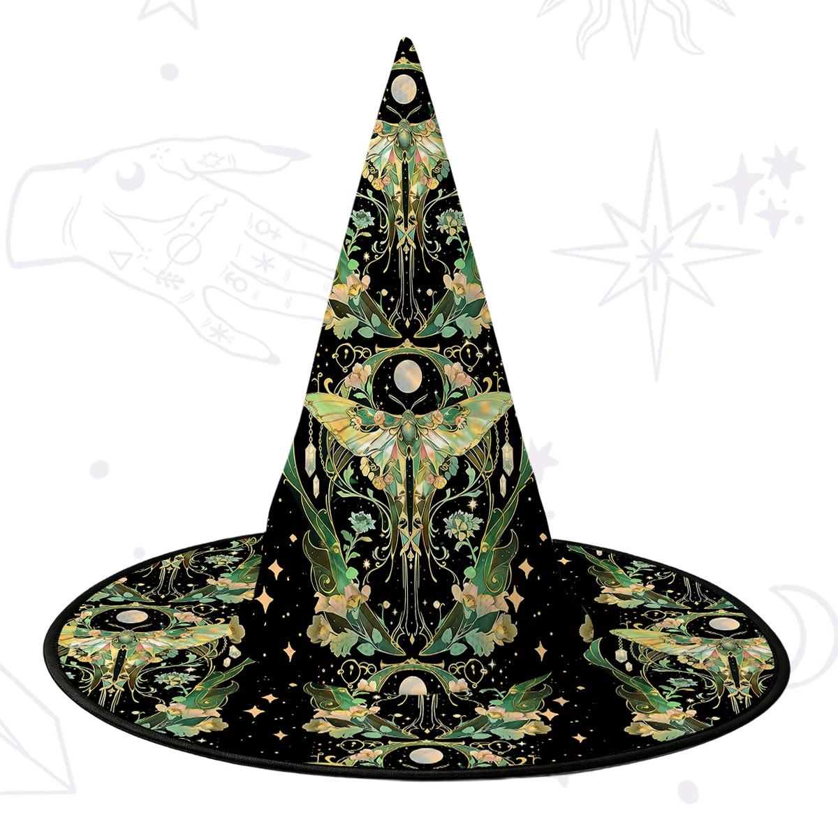 Purplehecate Moon Moth Rave Witch Hat