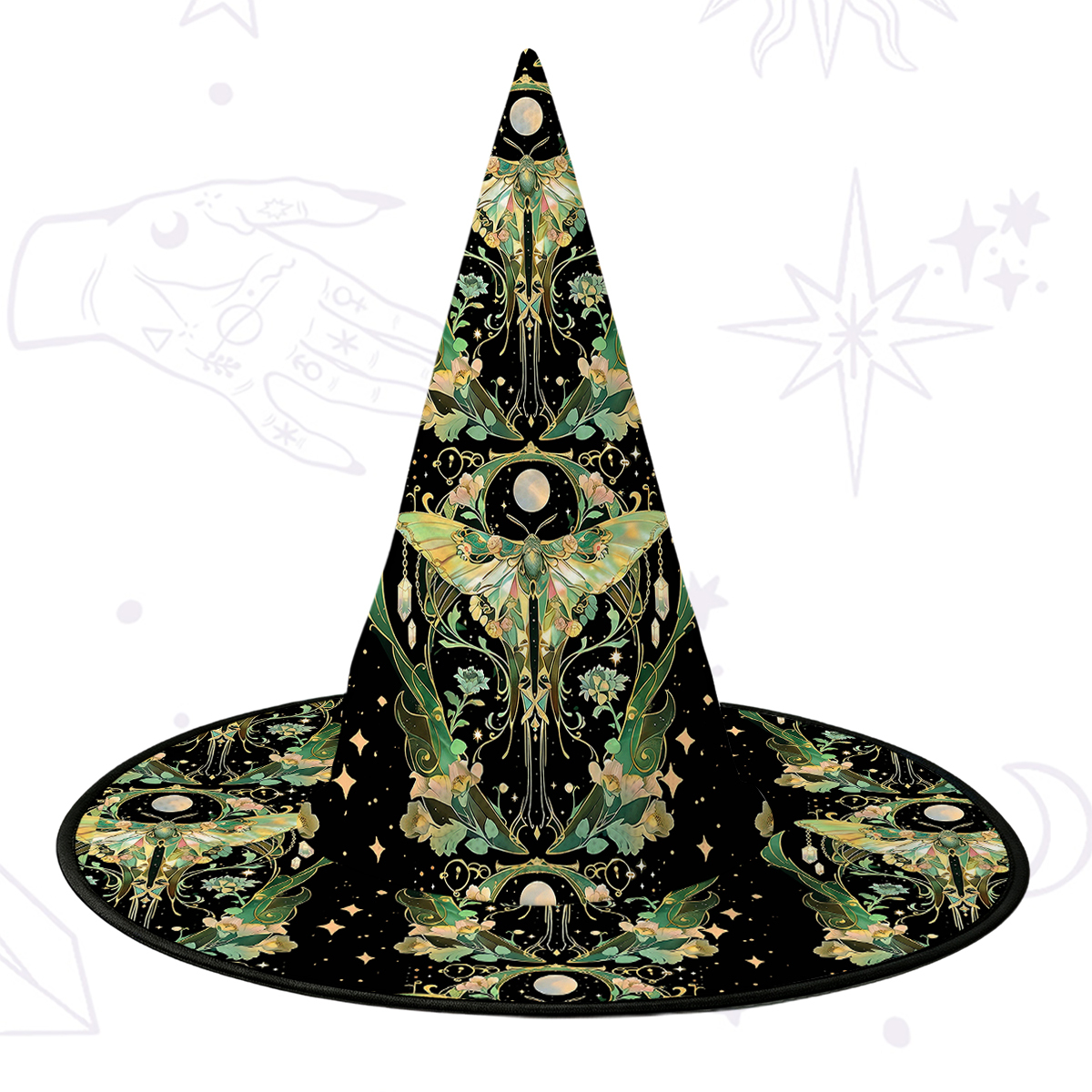 Purplehecate Moon Moth Rave Witch Hat