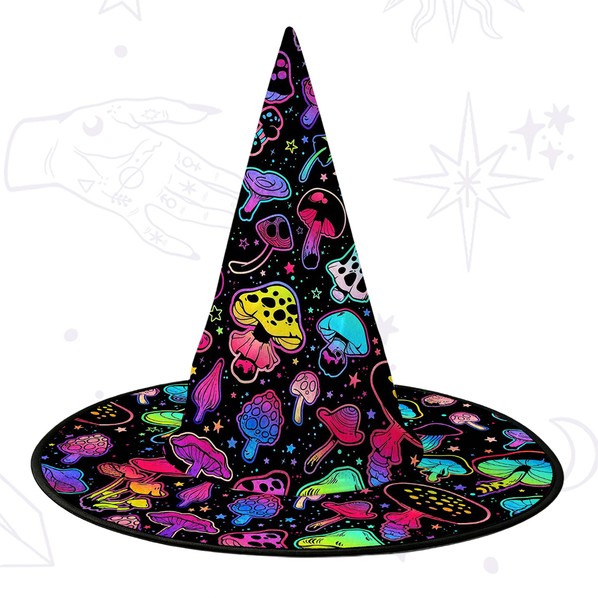 Purplehecate Psychedelic Mushroom Rave Witch Hat