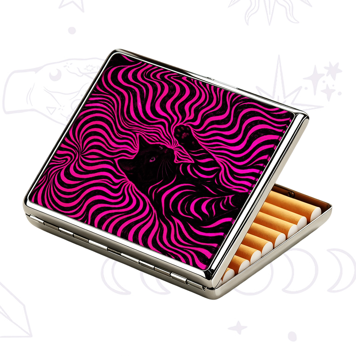 Purplehecate Psychedelic Cat Cigarette Case