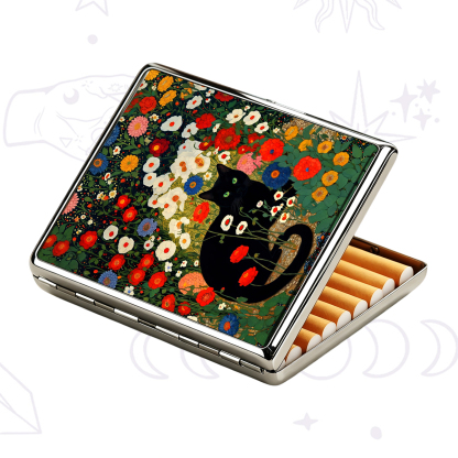 Purplehecate Vintage The Cat in Bloom Cigarette Case