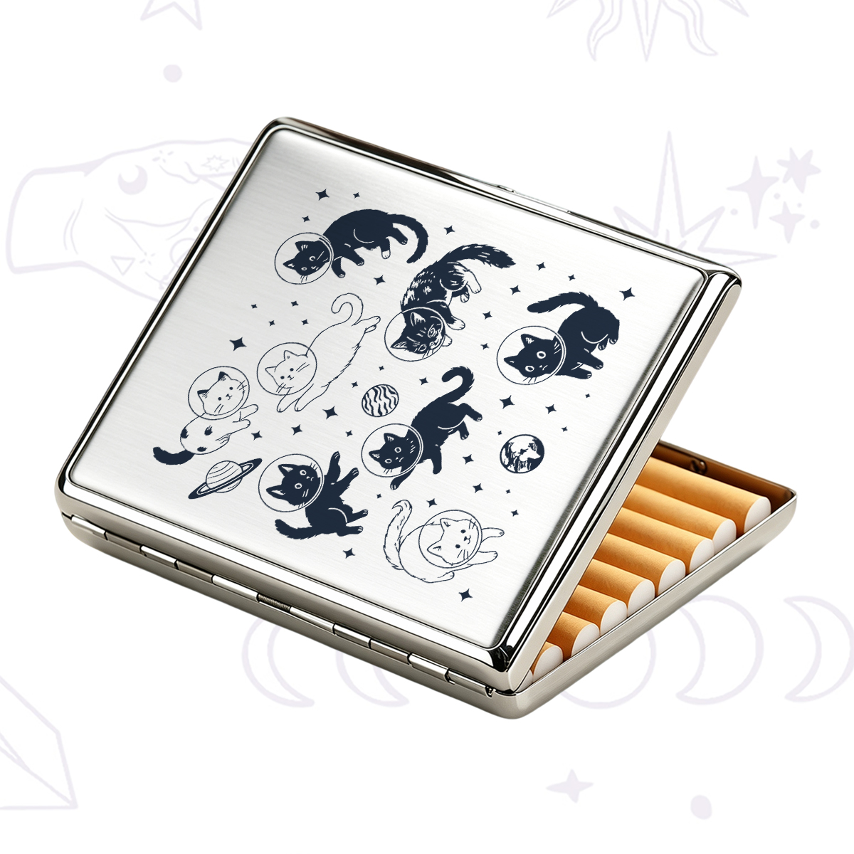 Purplehecate Cats in Space Cigarette Case