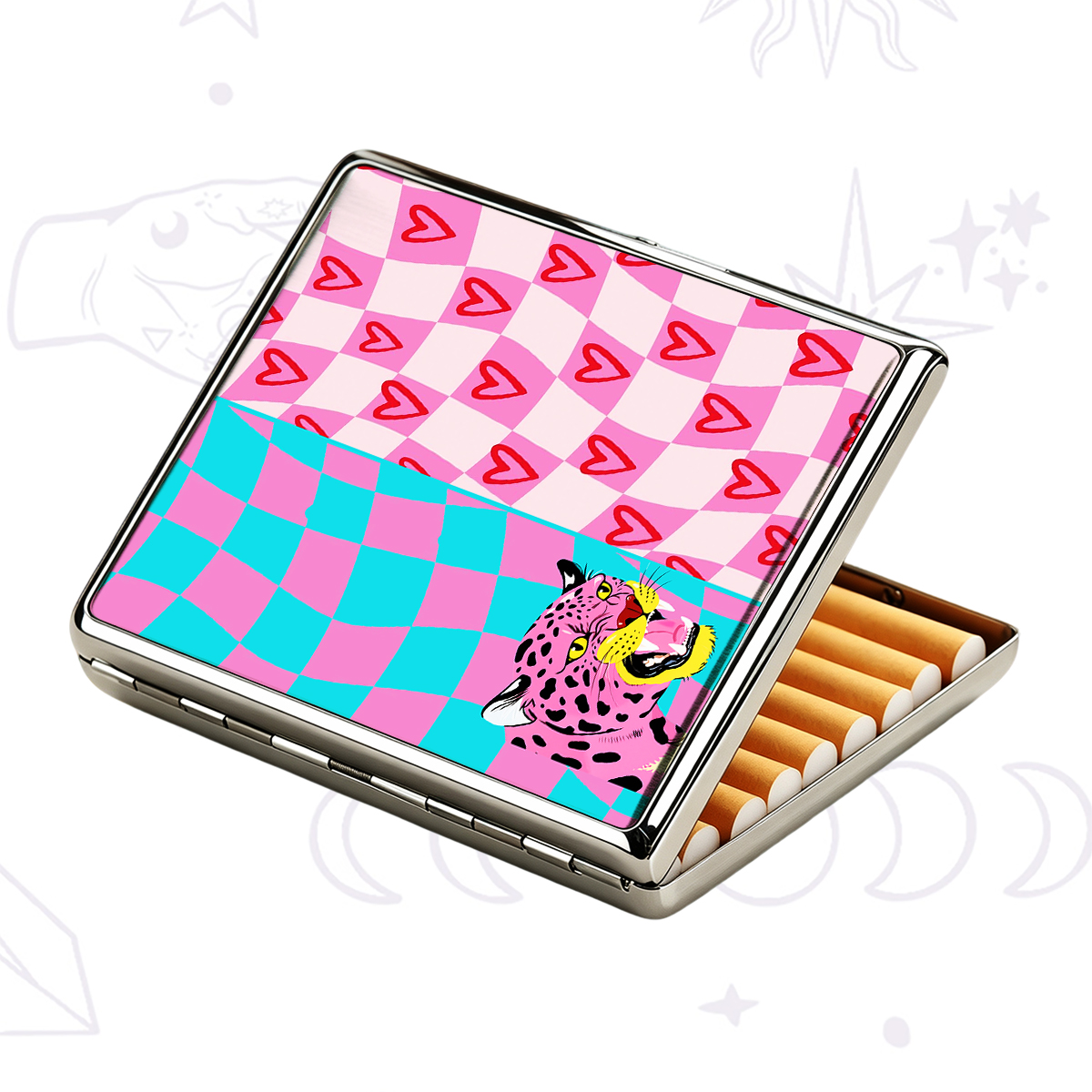 Purplehecate Savage Leopard Evil Eye Cigarette Case