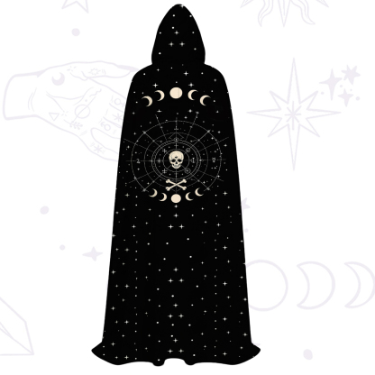 Purplehecate Coven of the Skull Moon Hooded Cloak