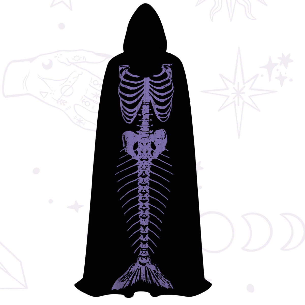 Purplehecate Mystic Mermaid Skeleton Hooded Cloak
