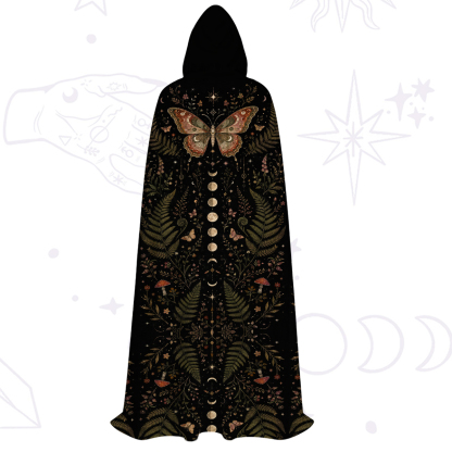 Purplehecate Moon Moth in the Enchanted Forest Hooded Cloak