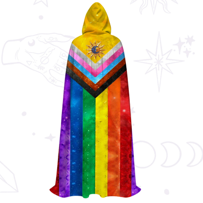 Purplehecate Progress Pride Sunburs Hooded Cloak