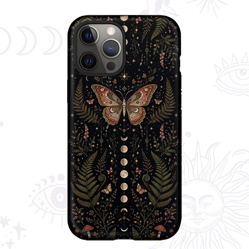 Purplehecate Moon Moth in the Enchanted Forest Phone Case