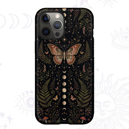 Purplehecate Moon Moth in the Enchanted Forest Phone Case
