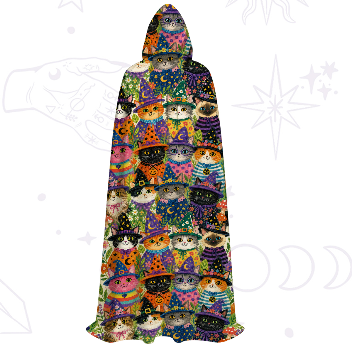 Purplehecate Witchy Meow-Meow Gathering Hooded Cloak
