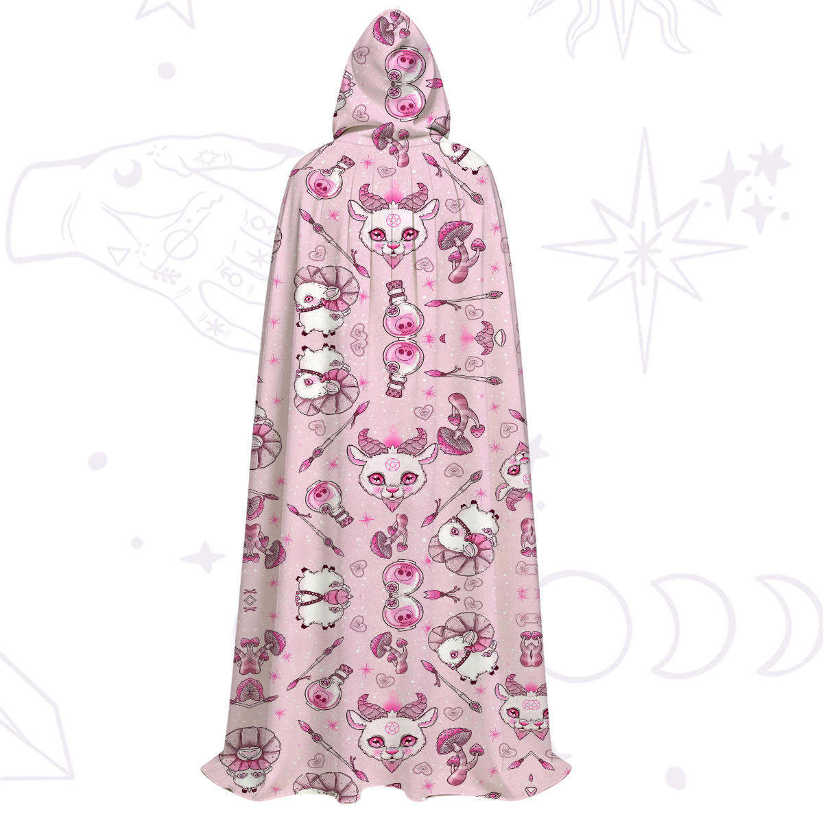 Purplehecate Pastel Occult Goat Hooded Cloak