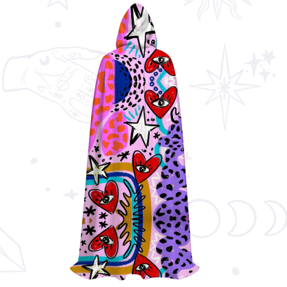 Purplehecate Cosmic Love Eyes Graffiti Hooded Cloak