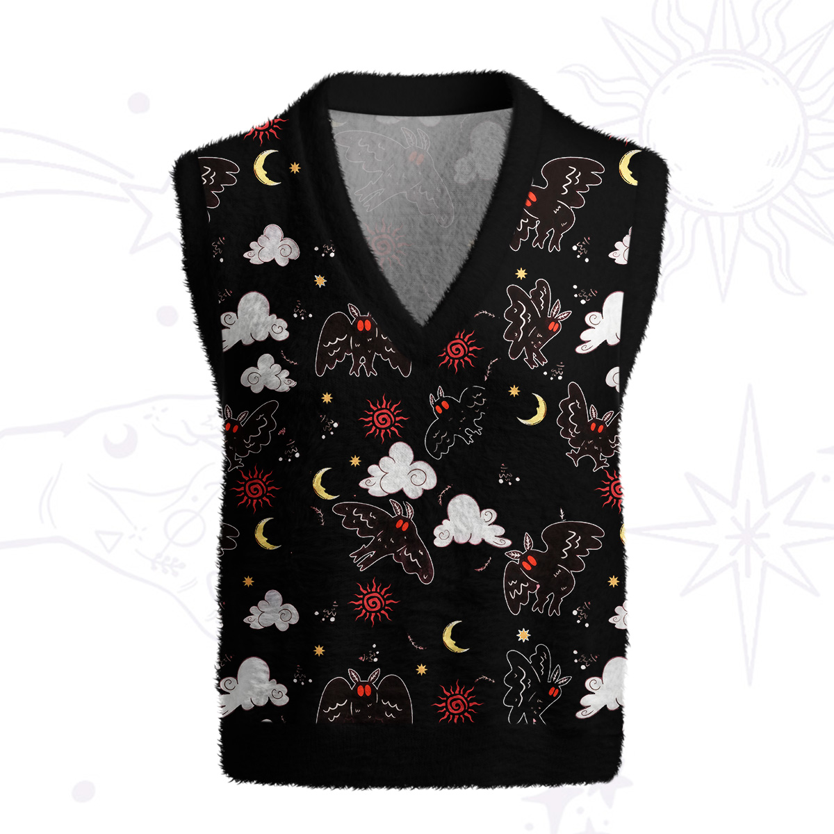 Purplehecate Cryptid Mothman Ugly Sweater Vest