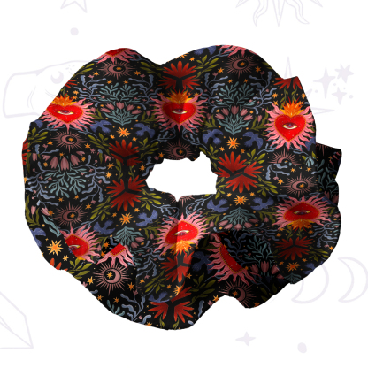 Purplehecate Sacred Flame Heart Double Layer Scrunchie