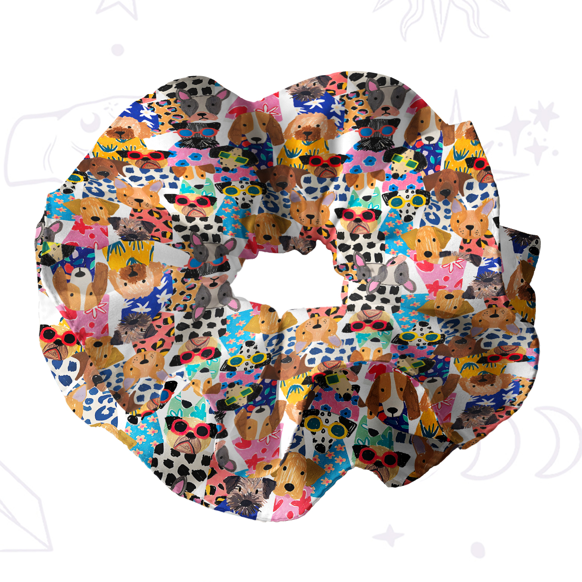 Purplehecate Puppy Parade Double Layer Scrunchie