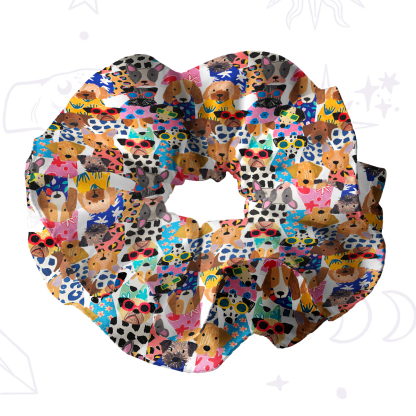 Purplehecate Puppy Parade Double Layer Scrunchie