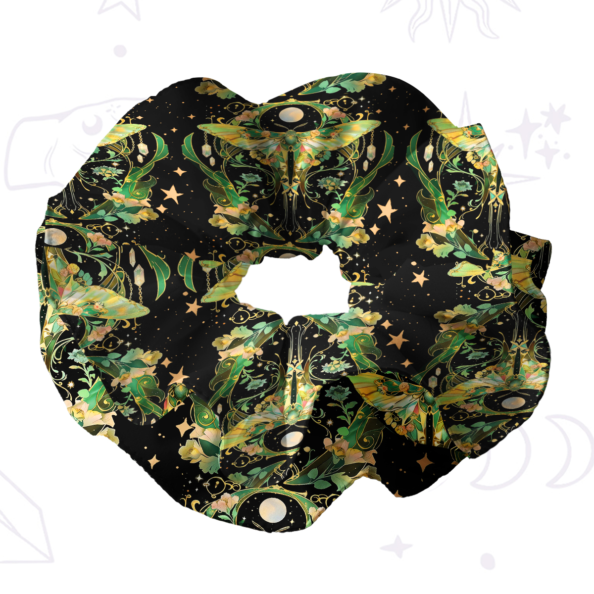 Purplehecate Moon Moth Rave Double Layer Scrunchie