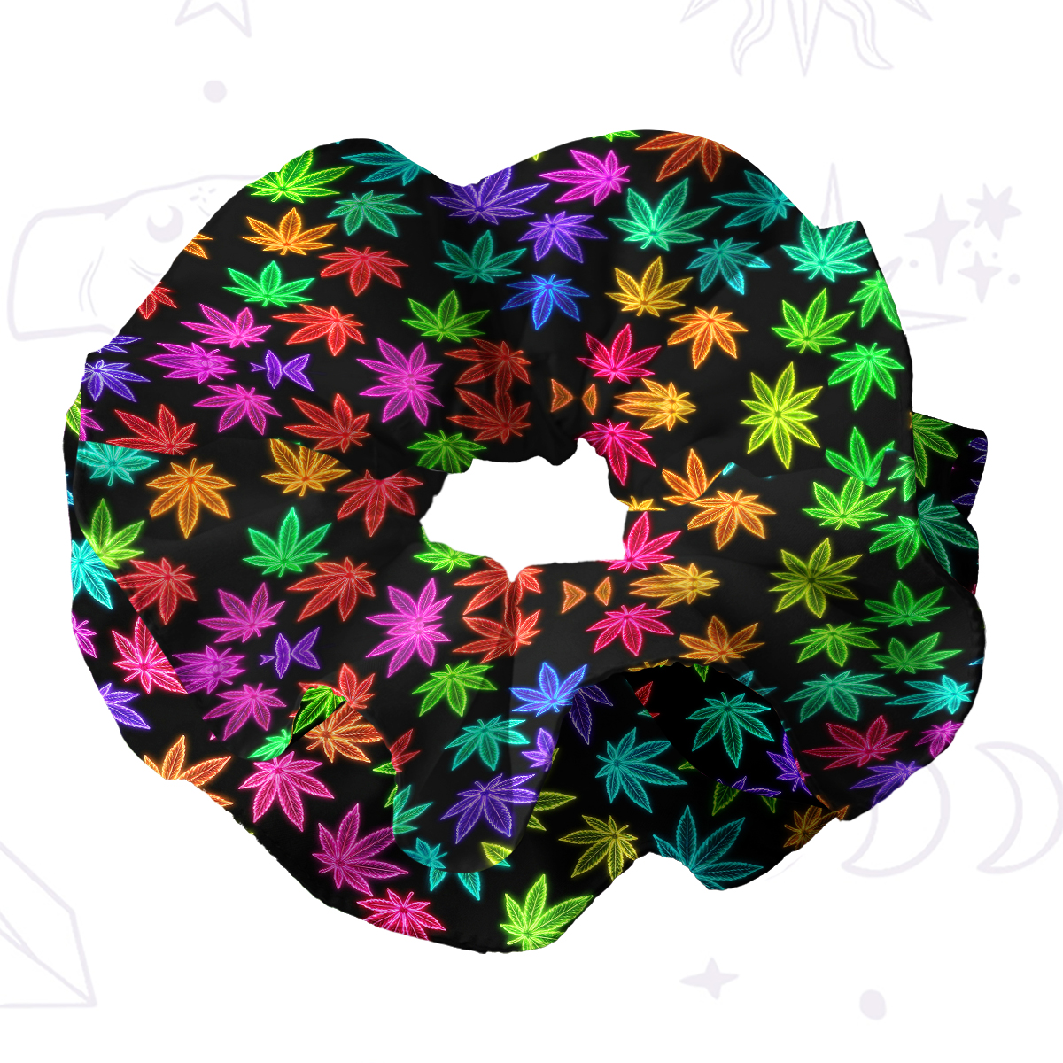 Purplehecate Trippy Weed Double Layer Scrunchie