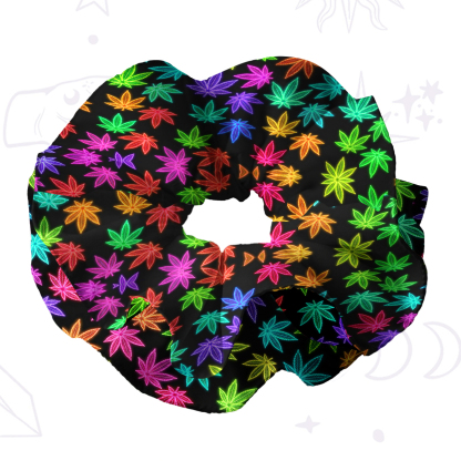 Purplehecate Trippy Weed Double Layer Scrunchie