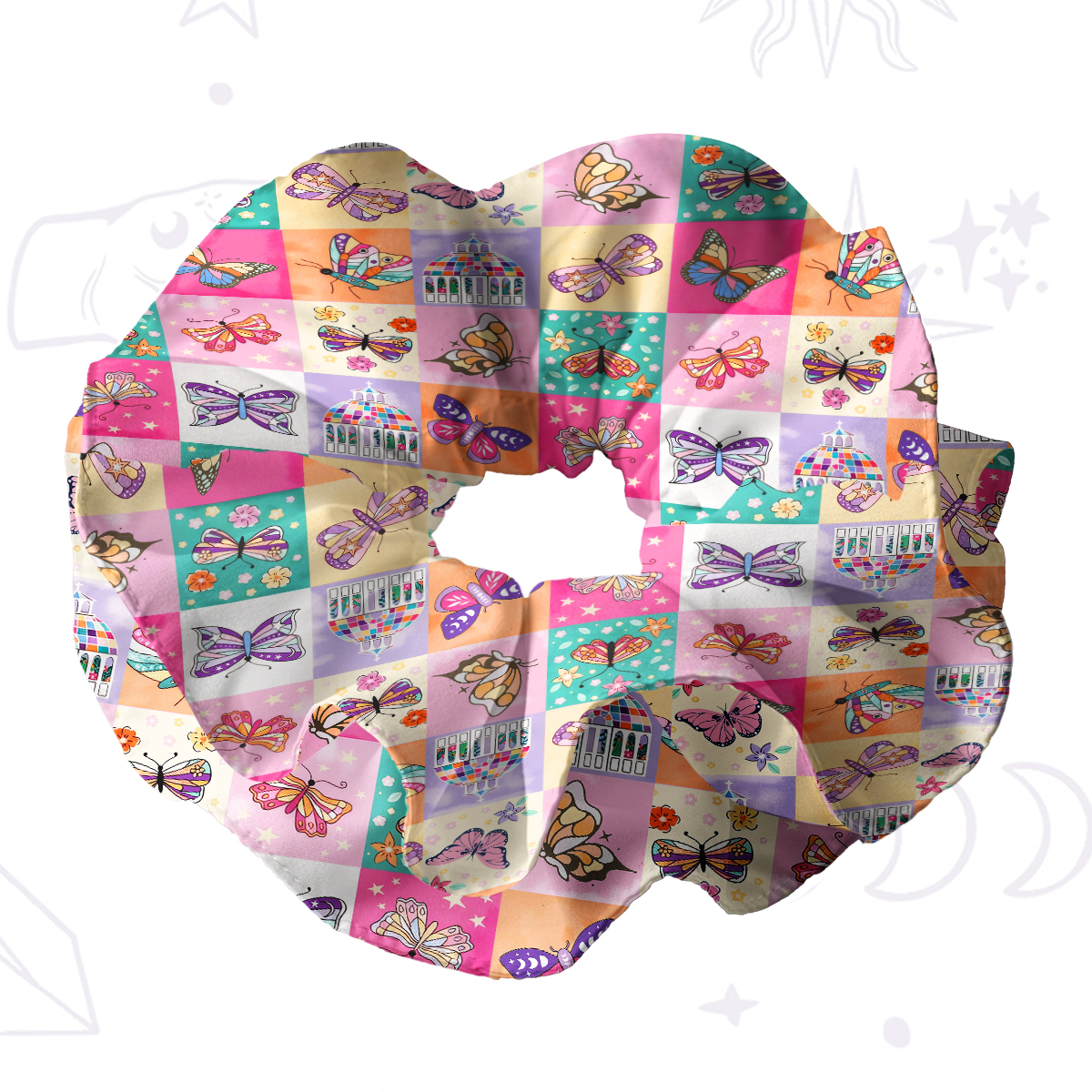 Purplehecate Dreamy Butterfly Garden Double Layer Scrunchie