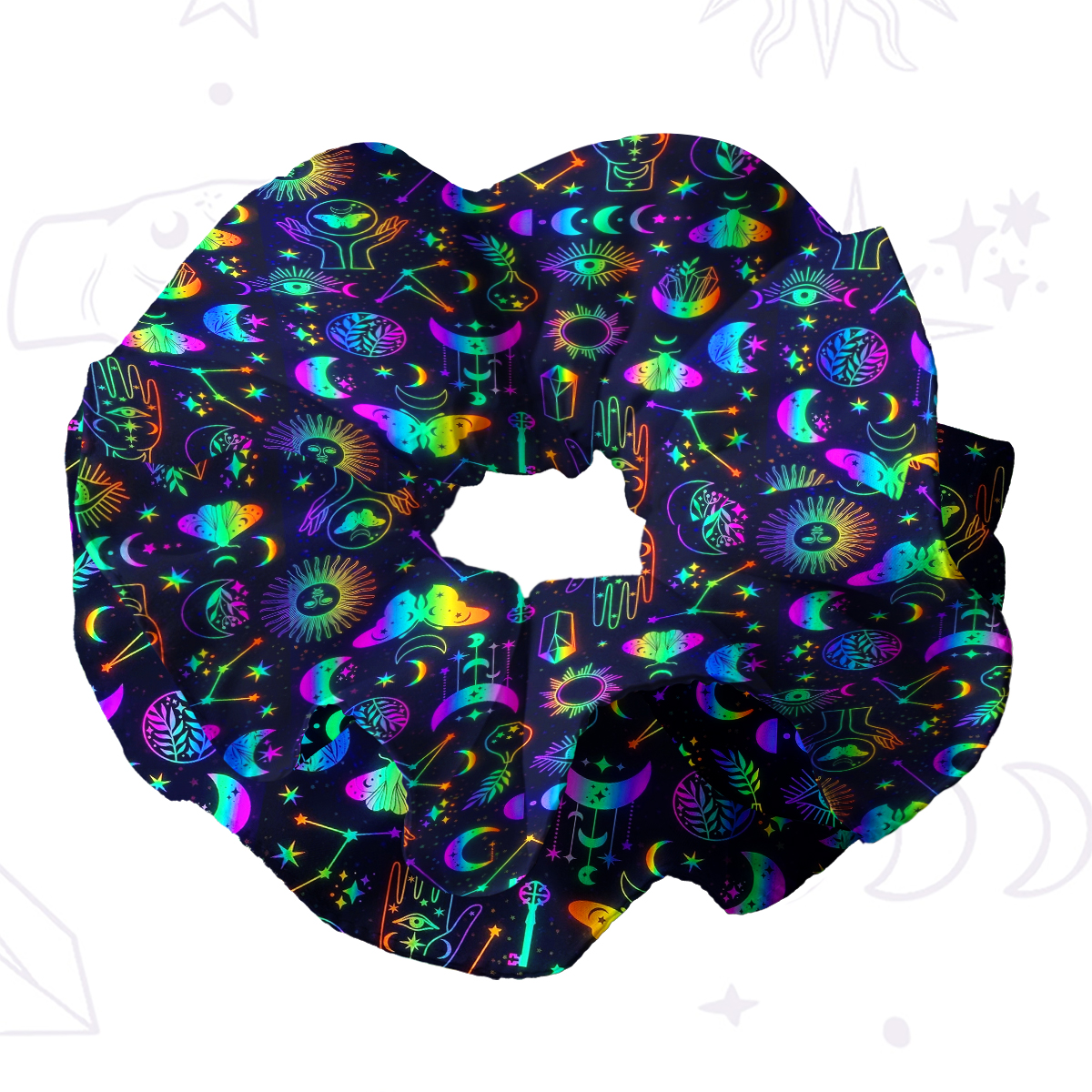 Purplehecate Blacklight Butterfly Double Layer Scrunchie
