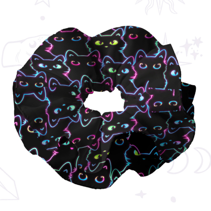 Purplehecate Neon Glow Stacked Cats Double Layer Scrunchie