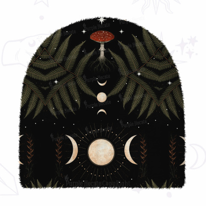 Purplehecate Moonlit Mushroom Gown Fuzzy Knit Beanie