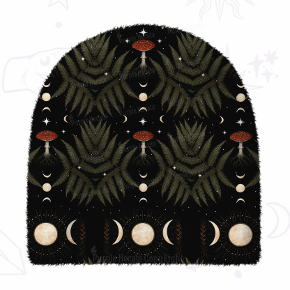 Purplehecate Moonlit Mushroom Gown Fuzzy Knit Beanie