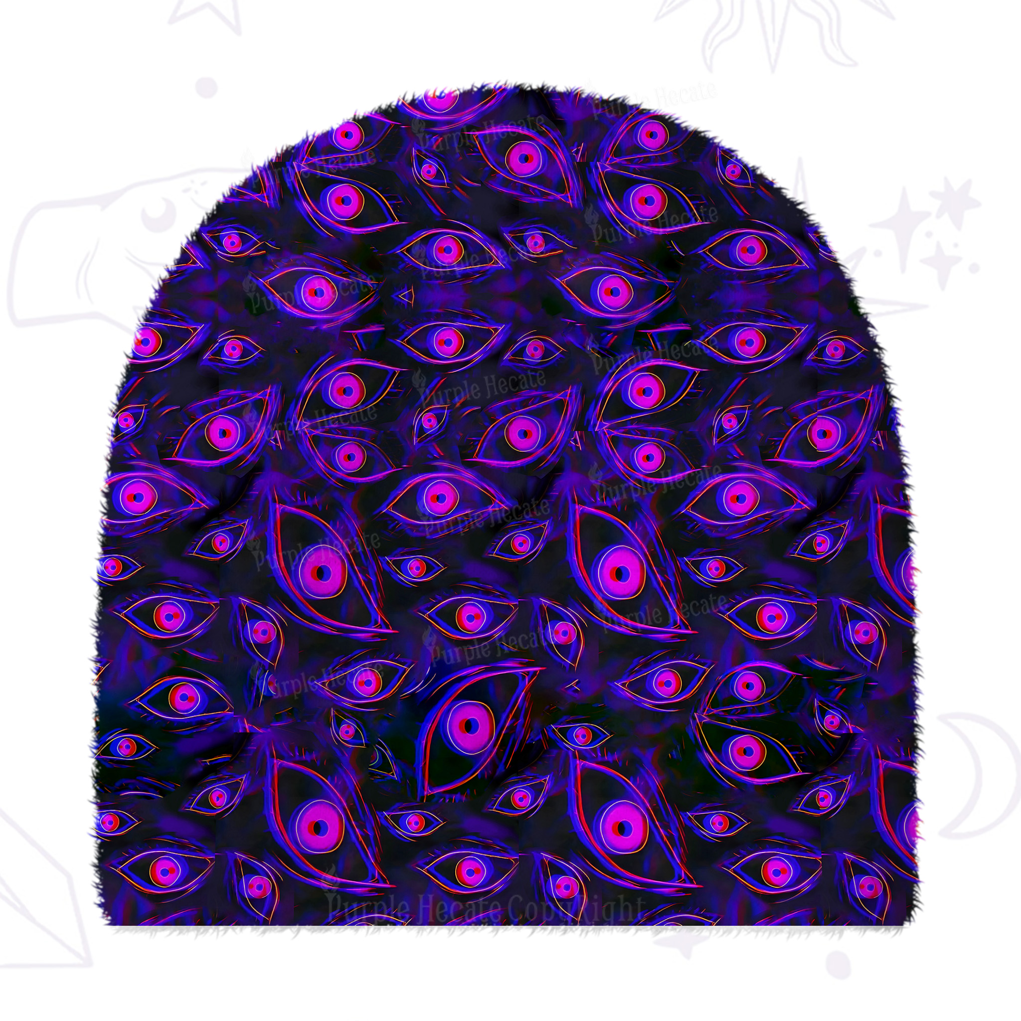 Purplehecate Glitch Vision Fuzzy Knit Beanie
