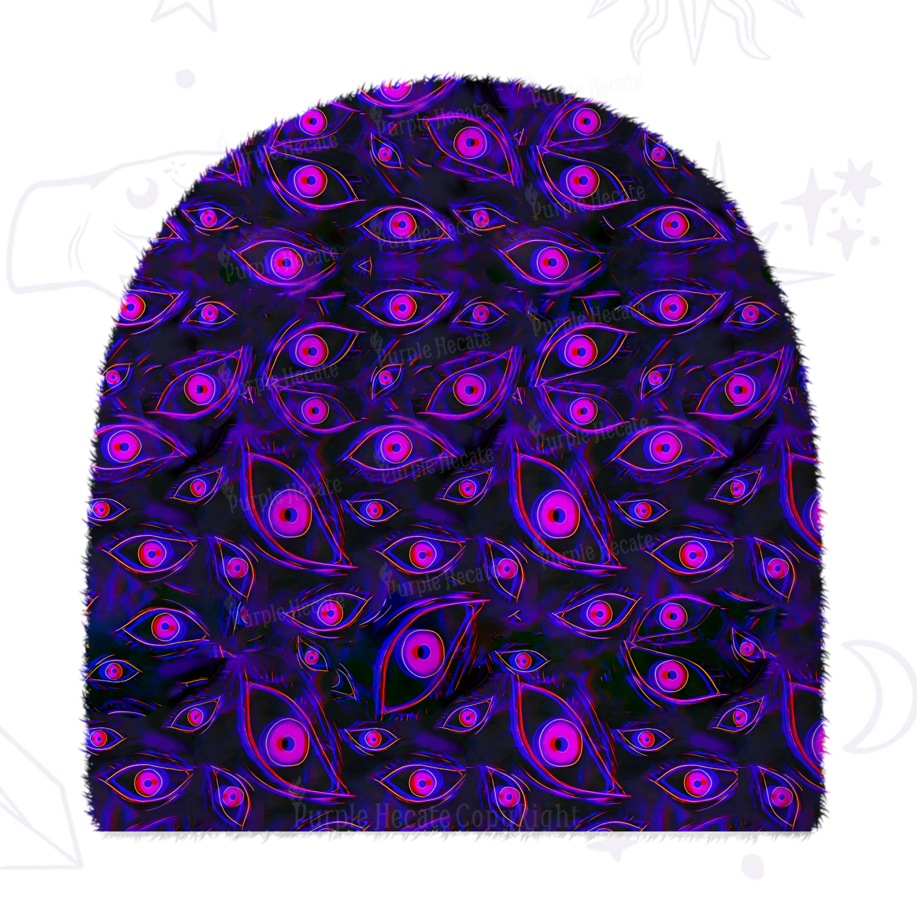 Purplehecate Glitch Vision Fuzzy Knit Beanie