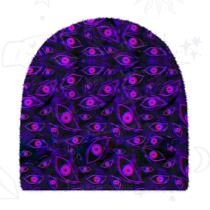 Purplehecate Glitch Vision Fuzzy Knit Beanie