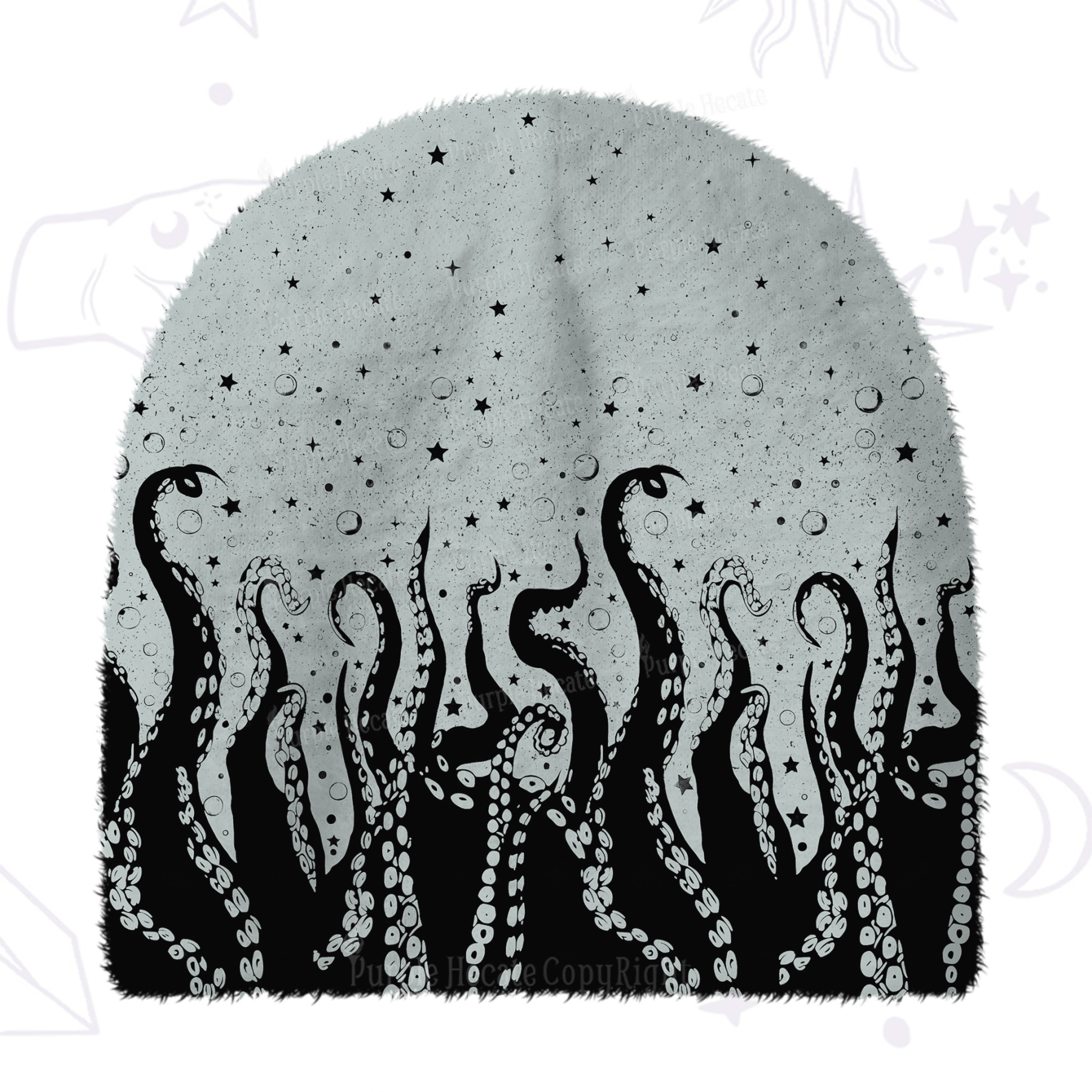 Purplehecate Tentacles of the Deep Fuzzy Knit Beanie
