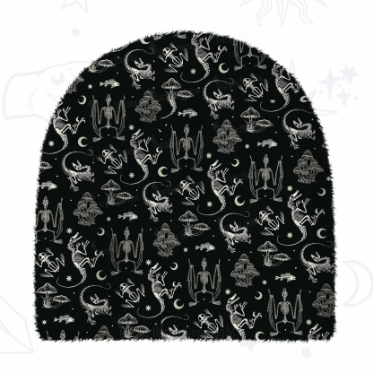 Purplehecate Prehistoric Fantasy Fuzzy Knit Beanie