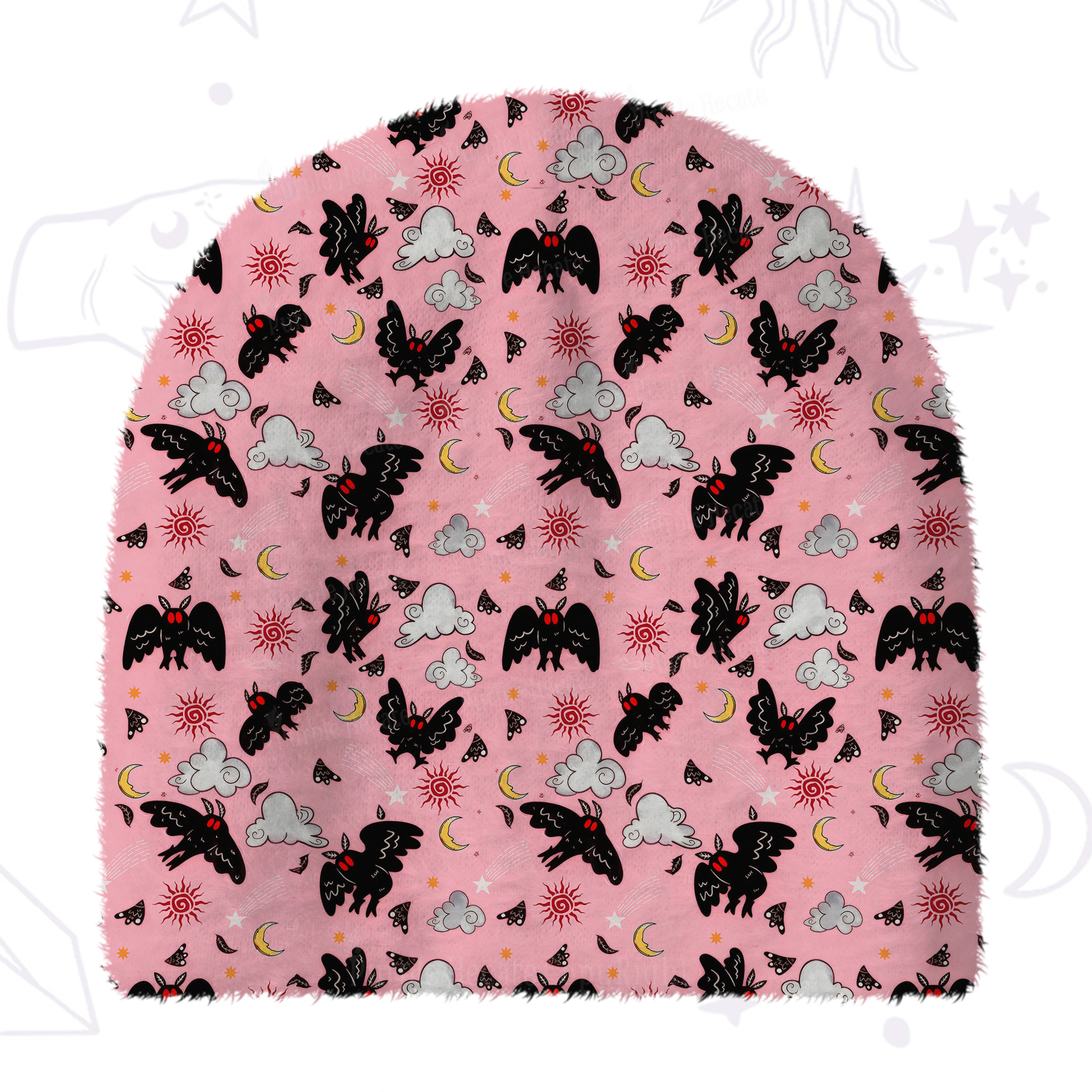 Purplehecate Cryptid Mothman Fuzzy Knit Beanie