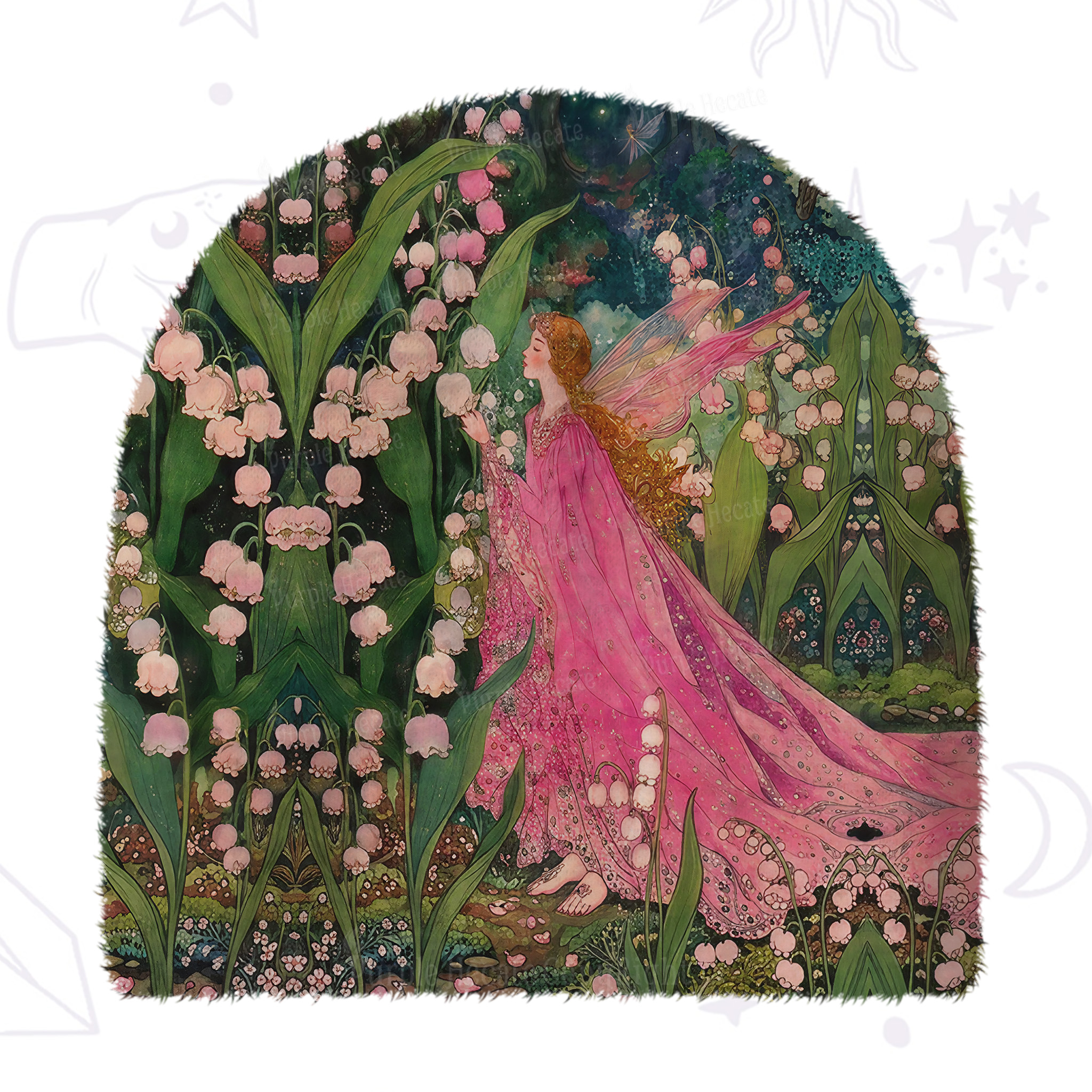 Purplehecate Mystic Secret Lily Fairy Forest Fuzzy Knit Beanie