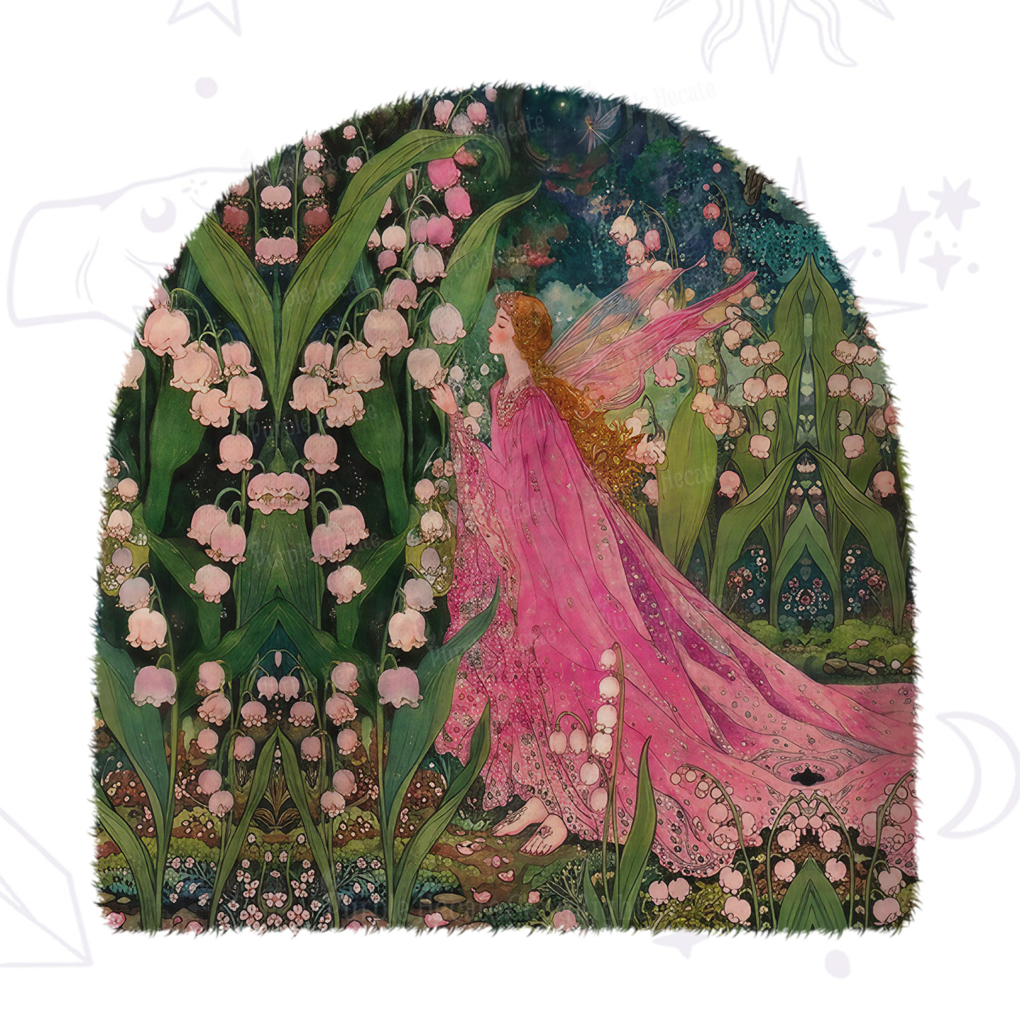 Purplehecate Mystic Secret Lily Fairy Forest Fuzzy Knit Beanie
