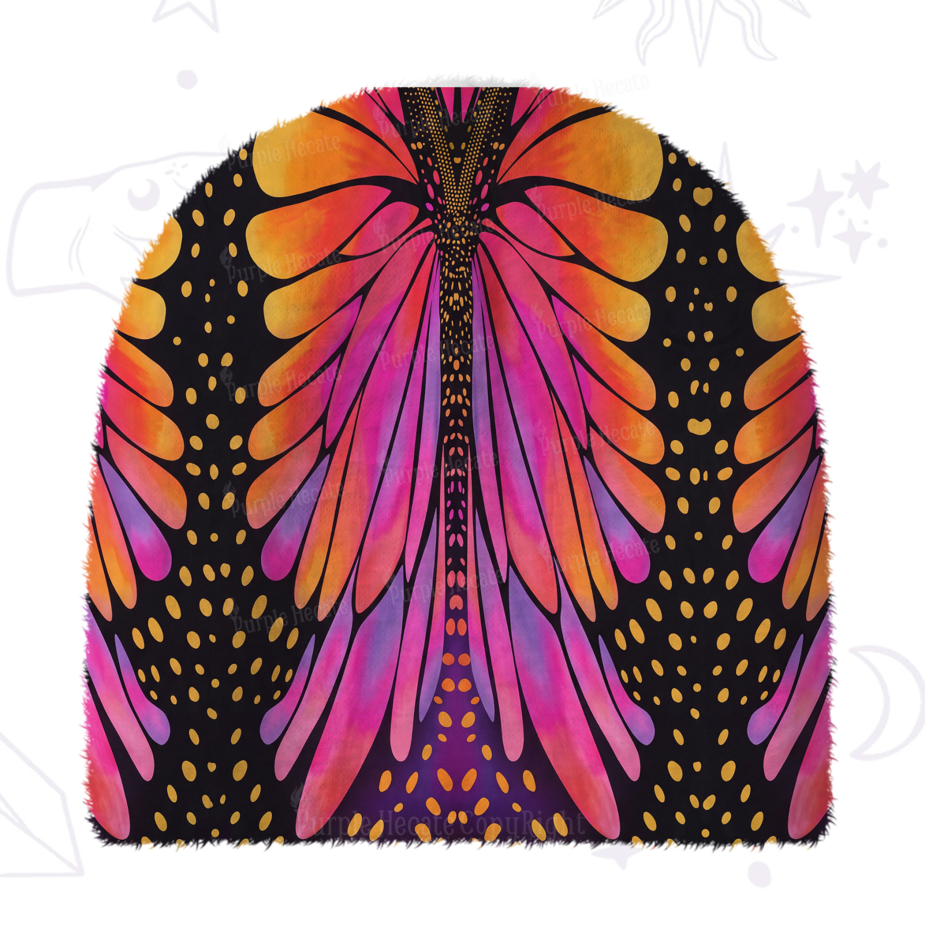 Purplehecate Butterfly Wings Fuzzy Knit Beanie
