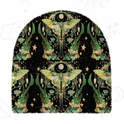 Purplehecate Moon Moth Rave Fuzzy Knit Beanie
