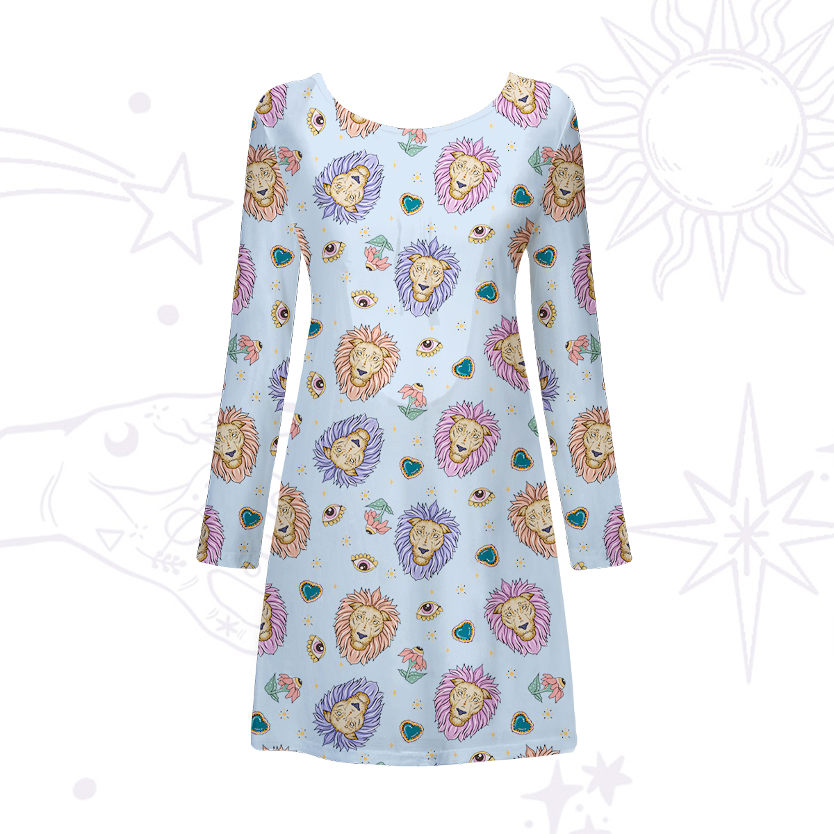 Purplehecate Leo Spirit Zodiac Beachwear Cover-Up Dress