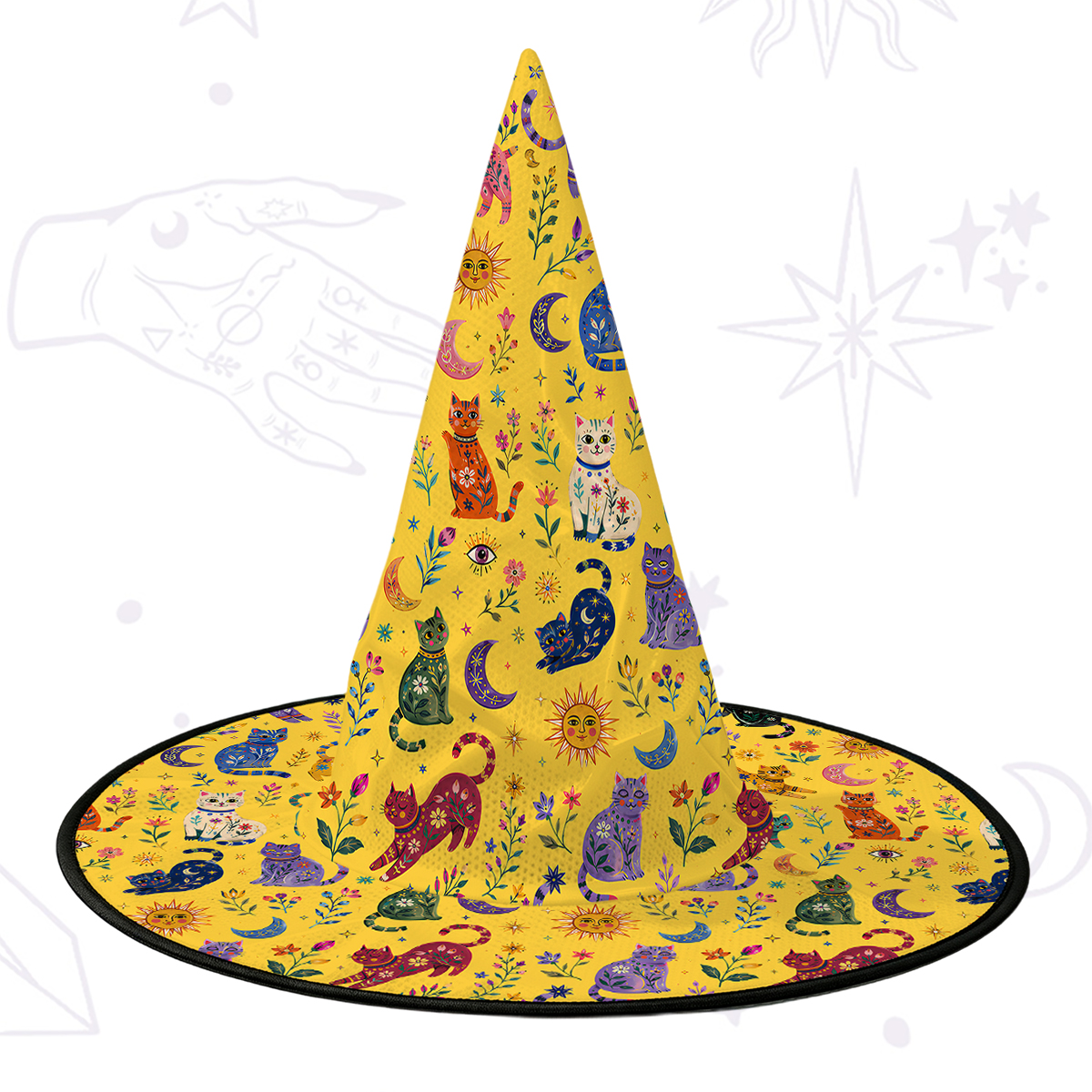 Purplehecate Rainbow Magic Cats Witch Hat