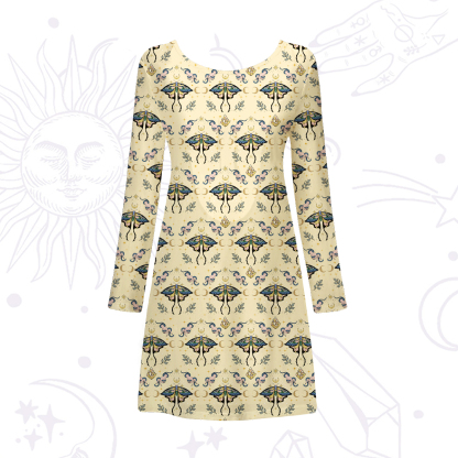 Purplehecate Mystical Moth Beachwear Cover-Up Dress