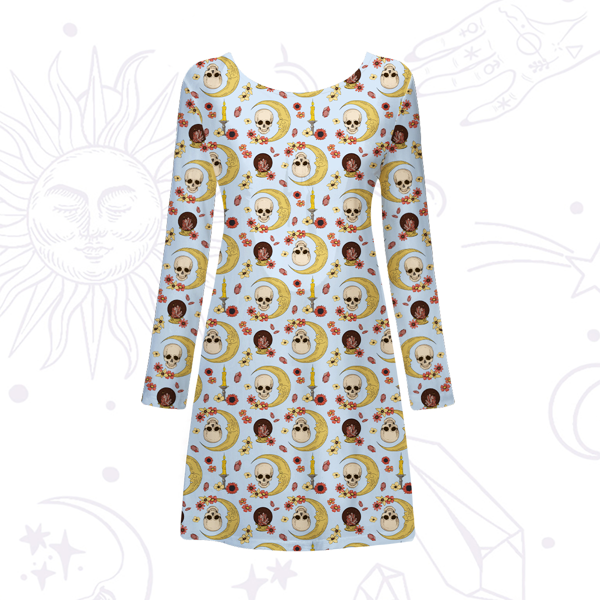 Purplehecate Sorcerer's Skull Beachwear Cover-Up Dress