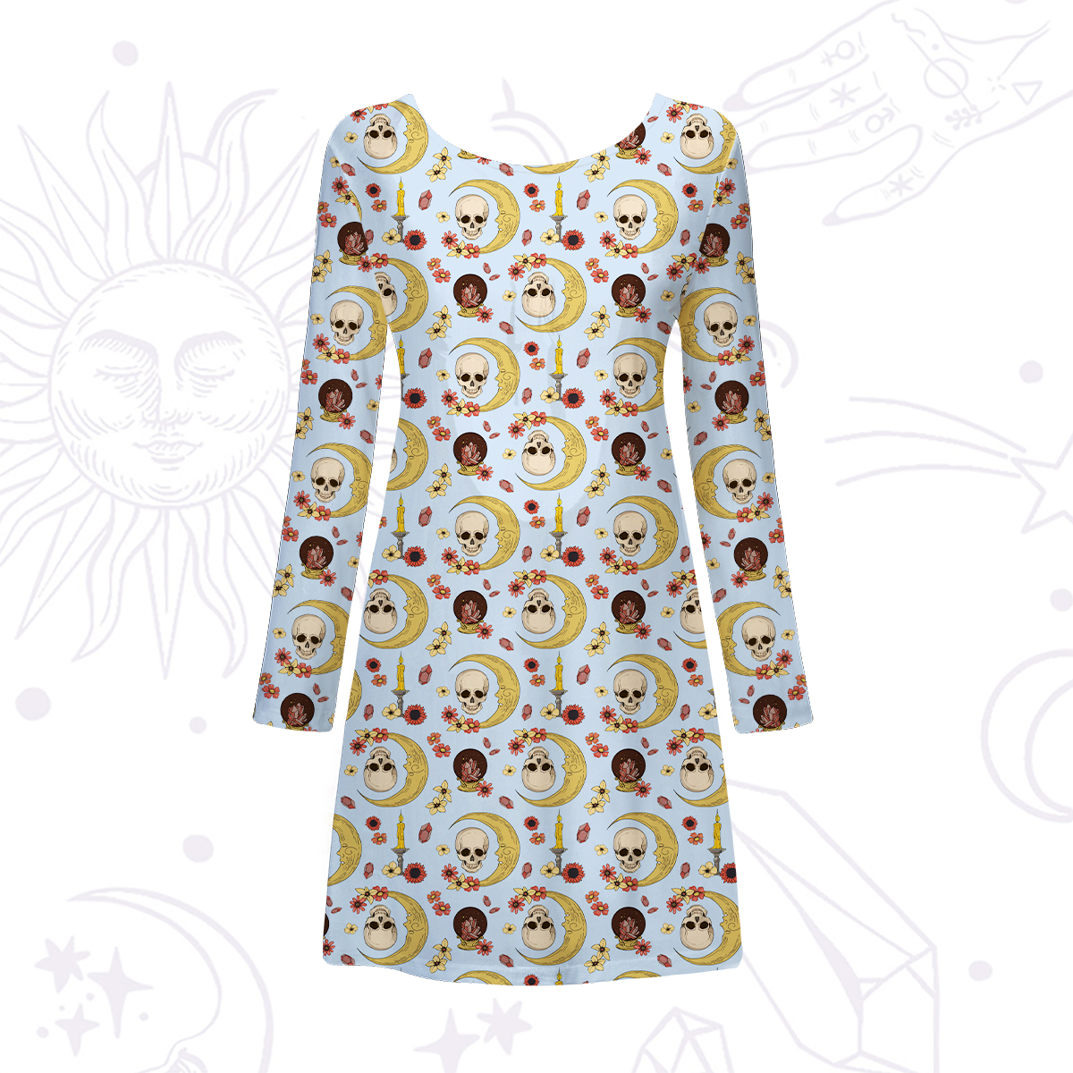 Purplehecate Sorcerer's Skull Beachwear Cover-Up Dress