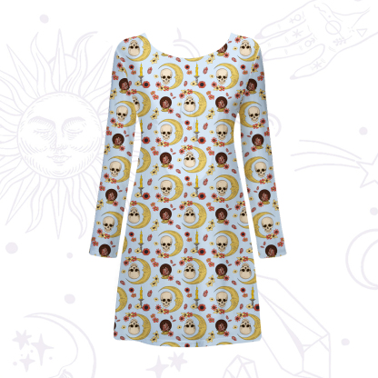 Purplehecate Sorcerer's Skull Beachwear Cover-Up Dress