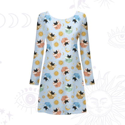 Purplehecate Magical Black Cat Beachwear Cover-Up Dress